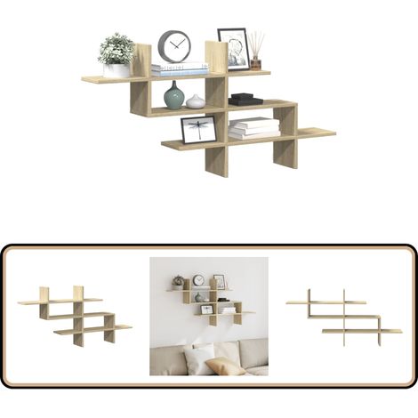 vidaXL Étagère murale chêne sonoma 124,5x18x60,5 cm bois d'ingénierie (1/5)