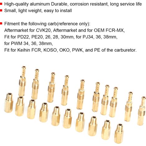 20 gicleurs de carburateur pour moto Keihin OKO KOSO PE PWK (1/5)