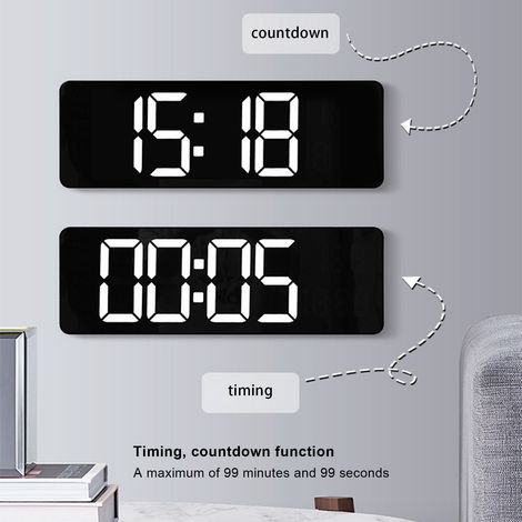 Horloge Murale LED Grand Écran avec Télécommande pour Salon - Affichage Multifonction (1/5)