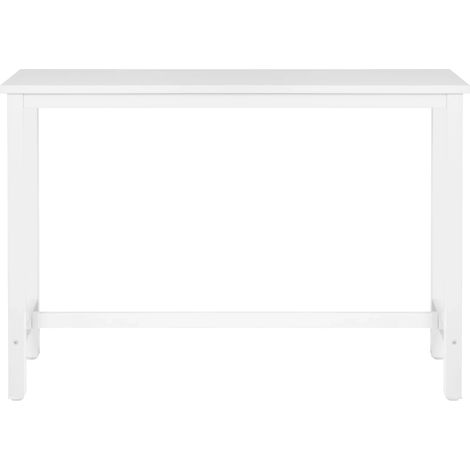 CHICFURN Tavolo alto 140 x 40 x 100 cm in MDF e metallo bianco, per cucina e bar (1/5)
