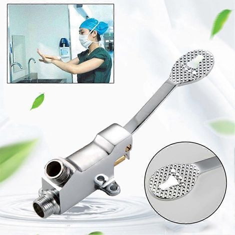 Pédale de commande au pied pour robinet, vanne à pédale simple eau froide pour lavabo, interrupteur au pied pour mitigeur de lavabo. (1/4)