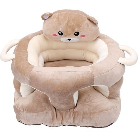 Siège de bébé en peluche, Animal de dessin animé mignon, Support arrière pour bébé, chaise de sol, canapé pour s'asseoir, ours (1/5)