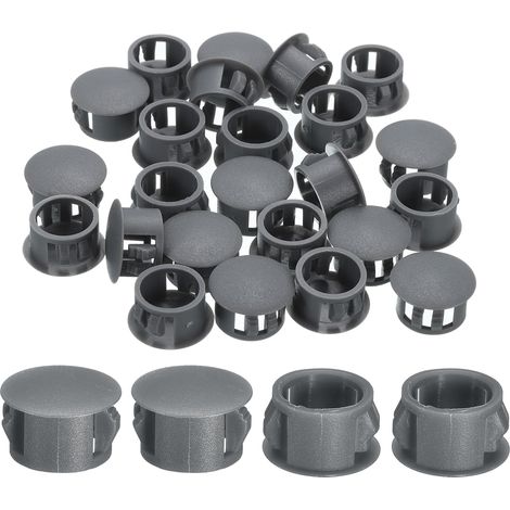 28Pcs Bouchon de Trou en Nylon, 14.5-15mm Diamètre de Trou Bouchon d'étanchéité Rond Souple et Flexible de Verrouillage Bouchons en Caoutchouc pour Bouteille, Tuyaux, Cuisine, Gris (1/5)