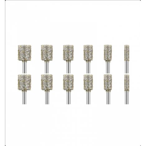 Lot de 12PCS Fraises Diamantée, 60 Grains Mèche Meulage Diamant, Accessoires Rotary Tool avec Tige de 3mm Pour le Verre, Les Pierres Précieuses, Pe Jade, Le Polissage des Détails, La Gravure (1/5)