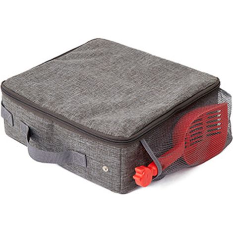 Bac à litière de voyage portable pour chats, anti-odeurs et anti-fuites, pliable et facile à transporter en voiture. (1/5)