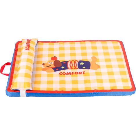 Tapis Chien Chat Oxford Taille L 72x52 cm – Matelas Coussin 4 Saisons avec Oreiller, Fond Antidérapant, Couverture Couchage Lavable, Tapis de Sol Intérieur Motif Vichy Cartoon, Petit et Moyen Chien (1/2)