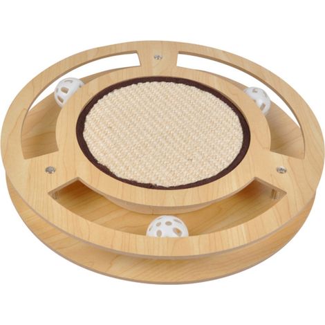 Jeu Interactif pour Chat "Griffoir & Tunnel" 33cm Naturel (1/4)