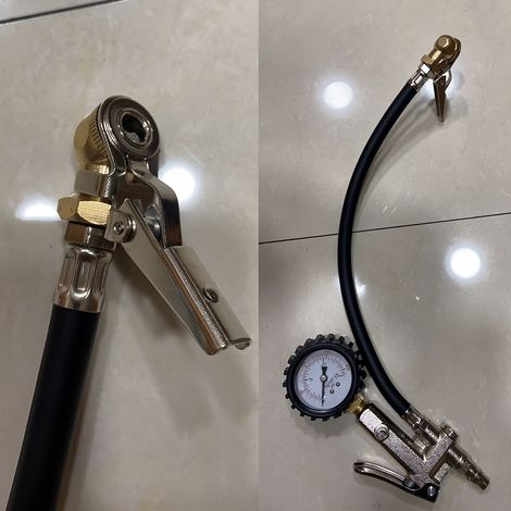 Tube d'extension de valve de pneu, tuyau de gonflage pour compresseur portable avec mandrin en laiton à verrou d'air standard pour pneus de voiture. (1/3)
