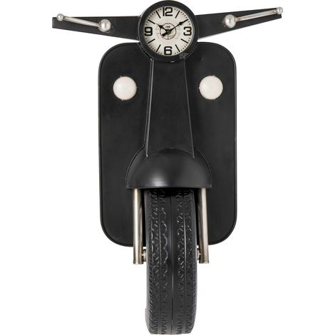 Horloge murale métal noir esprit scooter - noir (1/3)