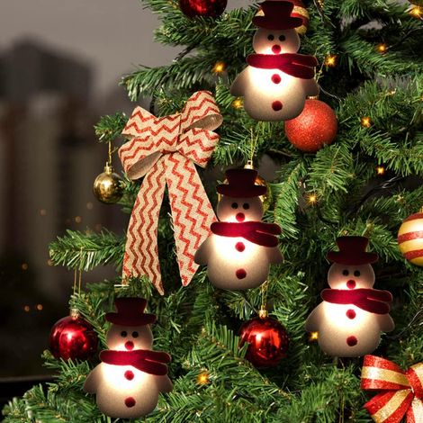 LED-Weihnachtslichterkette für Baumschmuck, Schneemann, 3 m lange Türbeleuchtung, Filzanhänger, Partydekoration, Weihnachtsdekoration (1/3)