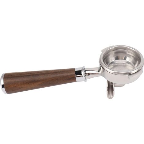 58-mm-Kaffeefilter mit 2 Ausläufen, feinem Sieb, Edelstahl, Holzgriff, abnehmbar, Zubehör für NOWWA-Kaffeemaschinen, A Black Rosewood (1/5)