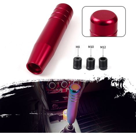 Car modification parts, aluminum alloy three-ring gear shift knob, 13cm gear shift knob, 18cm gear shift knob - Colorful (1/4)