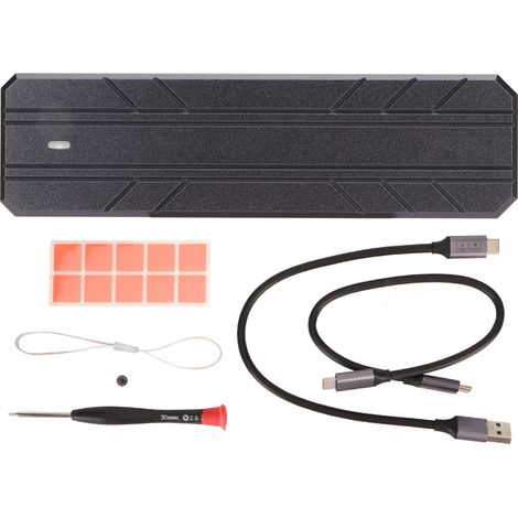Externes SSD-Gehäuse M.2 NVMe USB 3.1 10 Gbit/s, 2 TB kompatibel, Plug & Play für Windows/Linux, unterstützt 2280 SSD
