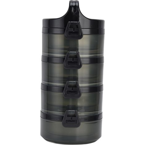 Thermos-Lunchbox aus Edelstahl, tragbar, für Outdoor-Aktivitäten, auslaufsicherer Lebensmittelbehälter, schwarz, 4-lagig (1/5)