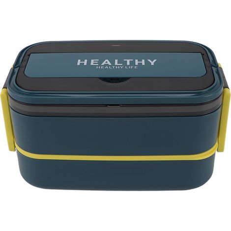 Doppellagige Bento-Lunchbox aus Edelstahl 316, unterteilt und tragbar mit Besteck für Büro, Schule oder Arbeit, 1400 ml, Türkis (1/5)
