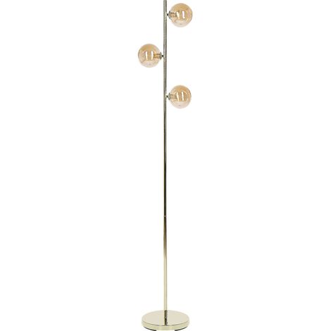 Lampada da terra in metallo con 3 luci metallo oro chiaro Ramis