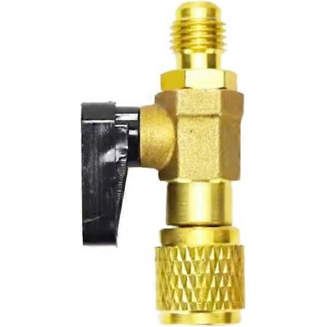 Ajout de liquide de climatisation Soupape de sécurité Vanne à bille Interrupteur Antigel Outil de réparation à base de fluorure pour les mains Réfrigérant R22/R410 (R22 court) ( ) (1/2)