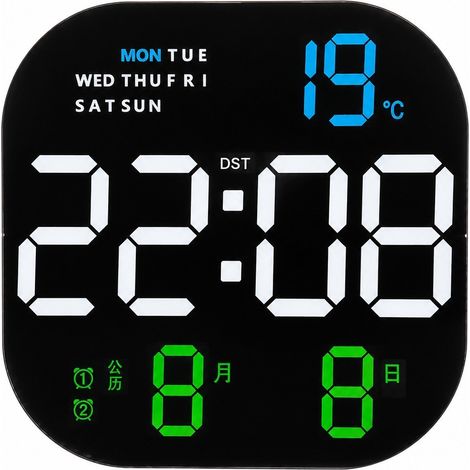 Horloge murale LED avec compte à rebours, décorative en acrylique, grand format, électronique, pour salon et salle de sport, 6633, éclairage tricolore (1/5)