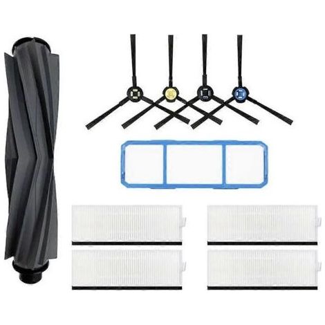 Pièces détachées et accessoires pour aspirateur robot Silvercrest SSRA1 : brosse rotative en silicone, brosse latérale, filtre HEPA (1/5)