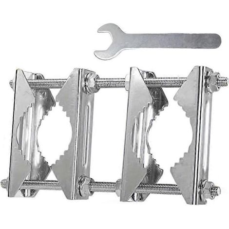 Support de mât double pour antenne, mâchoire en V avec boulons, fixation mât à mât, support de parasol robuste, fixation poteau à poteau (1/5)