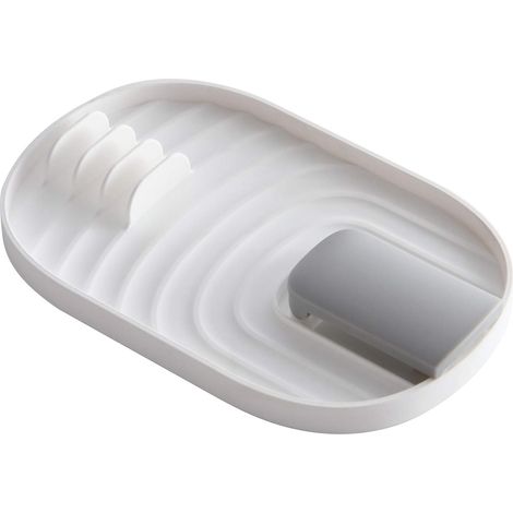 Support pour couvercle de casserole et repose-cuillère pour ustensiles de cuisine, support pour cuillère et repose-louche pour plaque de cuisson (Blanc) (1/5)