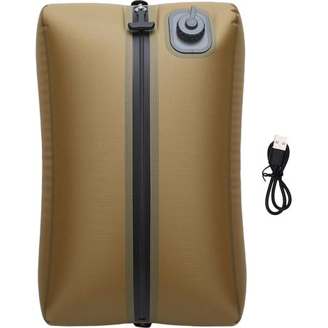 Sacs Sous Vide pour Voyage, 20 L, Sacs Sous Vide Pliables et Rechargeables Réutilisables pour Vêtements, Pompe Intégrée pour Valises, Sac à Dos (Kaki) (1/5)