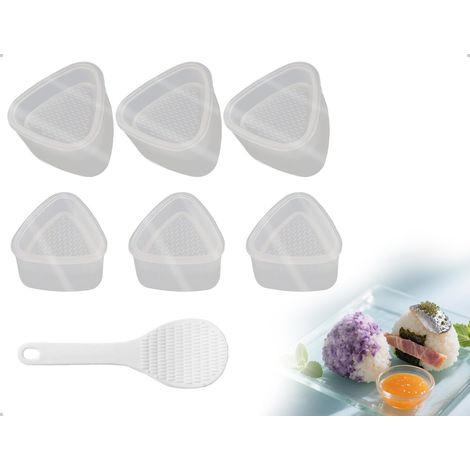 Moule à Onigiri 6 Pièces, Grand Et Petit Moule à Sushi Avec Cuillère à Riz, Ensemble De Cuisine Japonaise Et Accessoires, Pour Bento, Fête De Cuisine, Débutants(Triangulaire) (1/5)