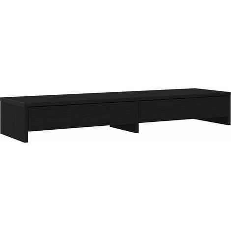 Soporte para monitor con cajones, roble negro, 100x27x15cm, madera de ingeniería vidaXL