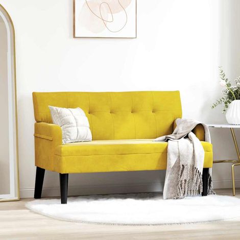 Chesterfield Bank Gelb 112 x 65,5 x 75 cm Samt