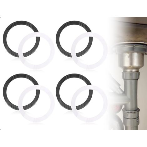 Lot De 4 Joints Plats Pour Bonde De Crépine, Joint D'Évier En Caoutchouc, Pour Éviers De Cuisine, Salles De Bain, Buanderies Drainage De Sous Sol (Noir) (1/5)