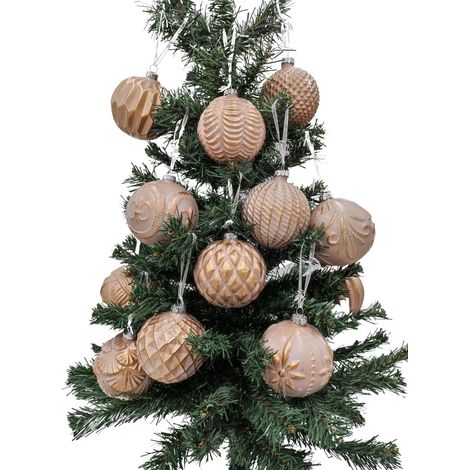 12 Glas-Weihnachtsbaumkugeln 8cm Christbaumschmuck Weihnachtsdeko Baumschmuck