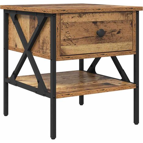 vidaXL Comodino con cassetto Legno vecchio 40 x 42 x 45 cm (1/5)