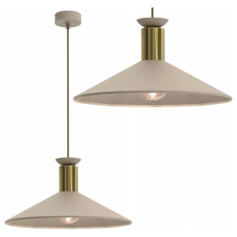 LAMPE À SUSPENSION GRAND ABAT-JOUR E27 CACHEMIRE DORÉ MÉTAL POLONAIS LAMPE LED (1/5)