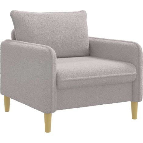 Sillón XL Gris Claro Bouclé vidaXL (1/5)