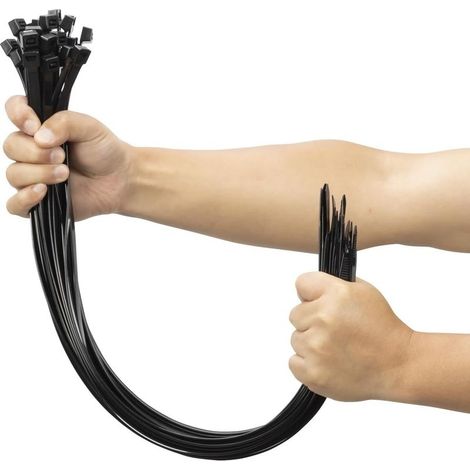 100 Pièces Noir Large Attaches de câble, Extra Longue 600mm x 9mm Cde câble Nylon Resistant UV, 80 KGS Heavy Duty Serre câbles Zip Ties (1/5)