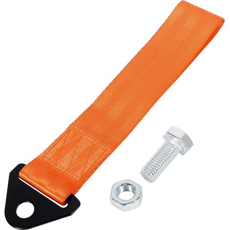 Roule de course de voiture Sport Corde Sangle de remorquage, remorqueur haute résistance pour l'avant et l'arrière (orange) (1/5)
