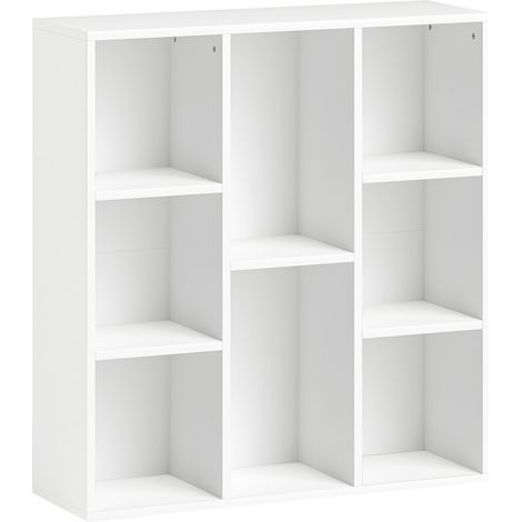 Etagère Primitivo Rangement Modulable 8 Cases Style Moderne Blanc