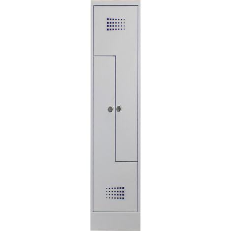 STIER Z-Garderobenspind Premium mit Sockel 2 Abteile Drehriegel lichtgrau (1/2)