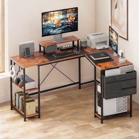 Bureau en panneau de particules acier 168 x 120 x 90 cm (1/5)