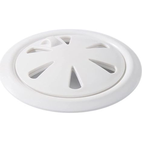 Nouveau filtre anti-obstruction pour siphon de sol rond en plastique ABS, couvercle anti-cheveux rotatif avec interrupteur et désodorisant (Couleur : Blanc) (1/5)