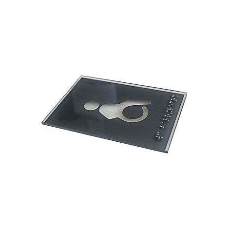 Rótulo para puerta con pictograma de WC  braille  H x A 148 x