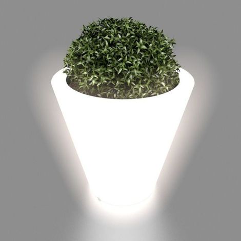 Pot de fleurs lumineux - 50 x 50 x 60 cm - blanc (1/5)