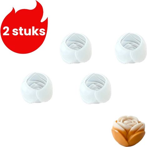Lot de 4 moules à bougies roses moule à bougies parfumées moule à gâteau en silicone moule à fleurs 3D petit blanc (1/5)