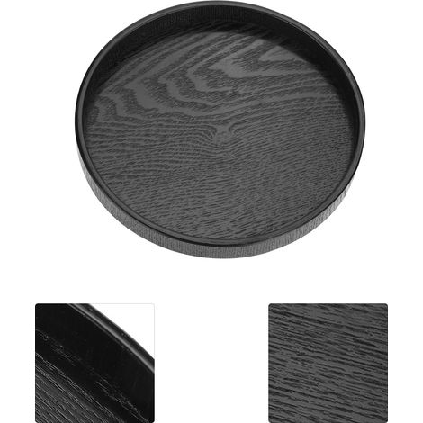 Plateau de service rond en bois massif pour thé, café, en-cas et repas, 21 cm. (1/5)