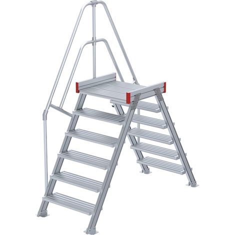 Euroline 512 Überstieg 60° 1000mm Stufenbreite 2x6 Stufen Stahl Gitterrost