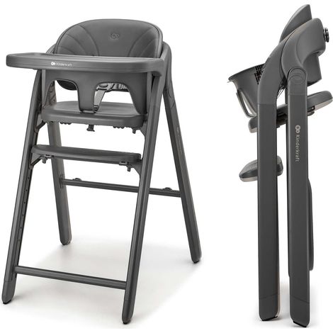 Chaise Haute 3-en-1, Réglable, Harnais 5 Points, Plateau Amovible, Pliable, Facile à Nettoyer, Croît avec l'Enfant, Idéale pour Enfant et Adulte, Gris (1/5)