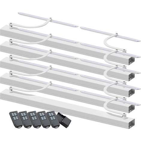 Kit de motorisation pour volets battants – Lot de 5 – Commande radio – Baie 800 à 1500 mm – Carter et bras blancs – Moteur performant – Gillette (1/5)