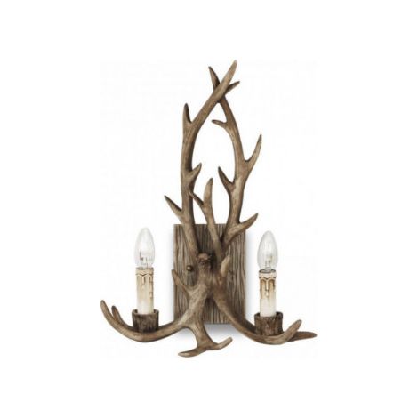 Ideal Lux Chalet - Applique murale intérieure à 2 ampoules, marron, E14 (1/3)
