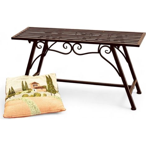 Gartenbank Wetterfest Metall 83 cm Sitzbank mit Ornamenten "Cucciu S" Robuste Eisenbank im Antik-Design Ideal für Garten, Terrasse & Balkon (1/5)
