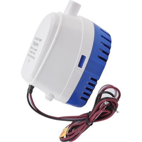 Pompe de cale submersible 24V avec interrupteur à flotteur, résistante aux chocs, mini et multifonction, fusible 4A inclus.